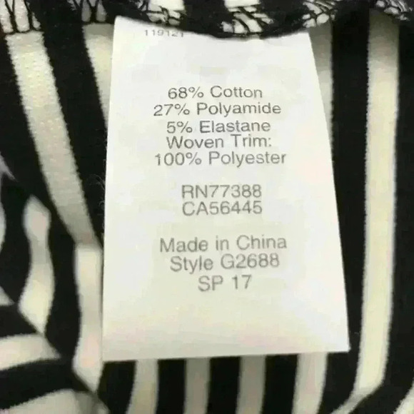 J Crew Women’s Striped Ruffle-Hem Tank Top White Black Size M Slightly Loose Fit - Picture 5 of 6